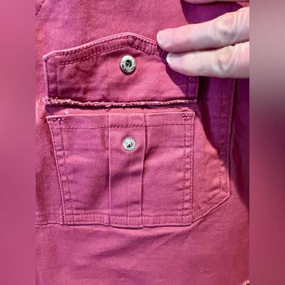 NWT Women’s Size 14 Democracy Ab Solution A Line Pink Denim Skirt with Buttons - Picture 9 of 13